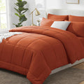 CozyLux King Size Comforter Set Terracotta, 7 Pieces Bed in a Bag, Burnt Orange by CozyLux