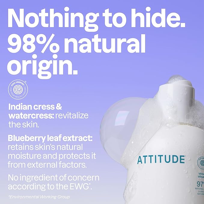 ATTITUDE Bubble Bath, EWG Verified, Plant and Mineral-Based, Dermatologically - Image 3
