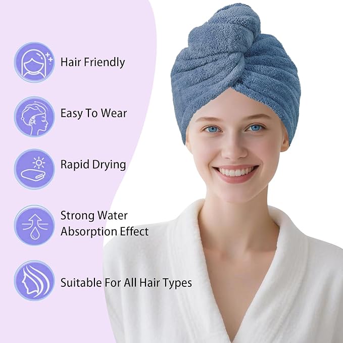 Microfiber Hair Drying Towel Wrap - Image 4