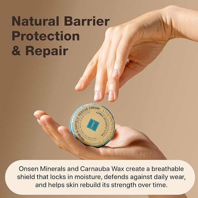 Onsen Hand & Cuticle Rescue Cream | Organic Nail Strengthener & Balm | Dry - Image 4