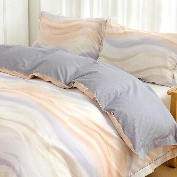 OAITE Duvet Cover Set Queen Size Floral Pattern Ultra Soft 100% Cotton Duvet - Image 2