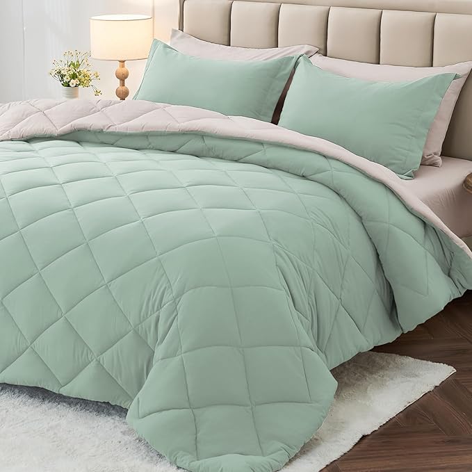 MUXHOMO 7 Pieces Full Comforter Set, Reversible Bed in a Bag Full Size by MUXHOMO