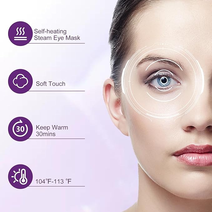 XPCARE 32 Pack Steam Eye Masks for Dry Eyes, SPA Warm Sleep Eye Mask, - Image 6