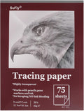 Tracing Paper for Drawing, 9 X 12'' Tracing Paper Pad, 75 Sheets Transparent Vellum Paper for Tracing Pads, 38lb/60gsm Translucent Trace Pad for Pencil Sketching, Image Tracing.