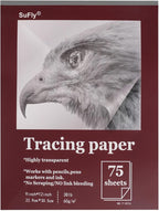 Tracing Paper for Drawing, 9 X 12'' Tracing Paper Pad, 75 Sheets Transparent Vellum Paper for Tracing Pads, 38lb/60gsm Translucent Trace Pad for Pencil Sketching, Image Tracing.
