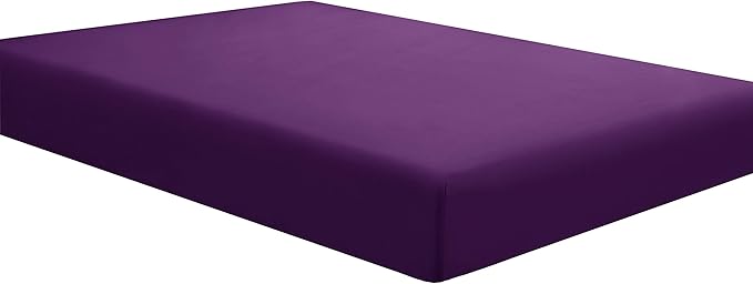 Sfoothome Fitted Bottom Sheet for Mattress, Single Twin XL Size Purple by Sfoothome