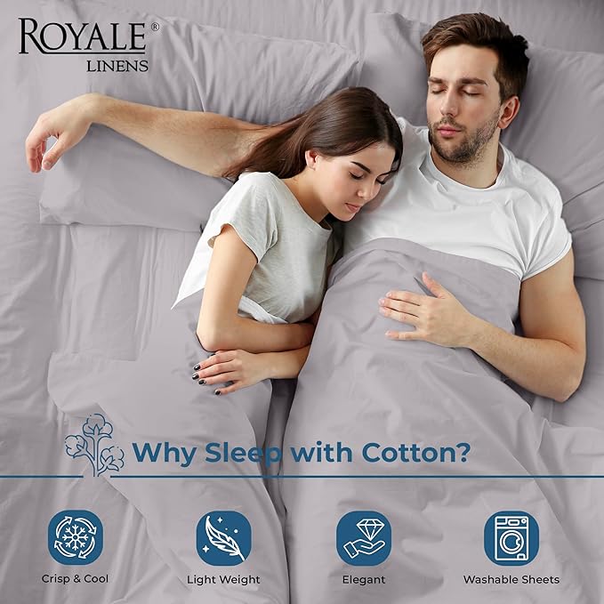 Royale Linens 100% Organic Cotton Twin Flat Sheet Only - Image 3