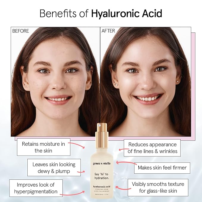 grace & stella Award Winning Hyaluronic Acid Serum Hydrating Hyaluronic Acid - Image 3