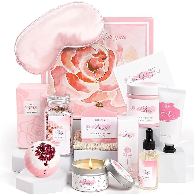 Mother's Day Gifts，Rose Spa Gifts Set, Bath Gifts Set by Frerdui