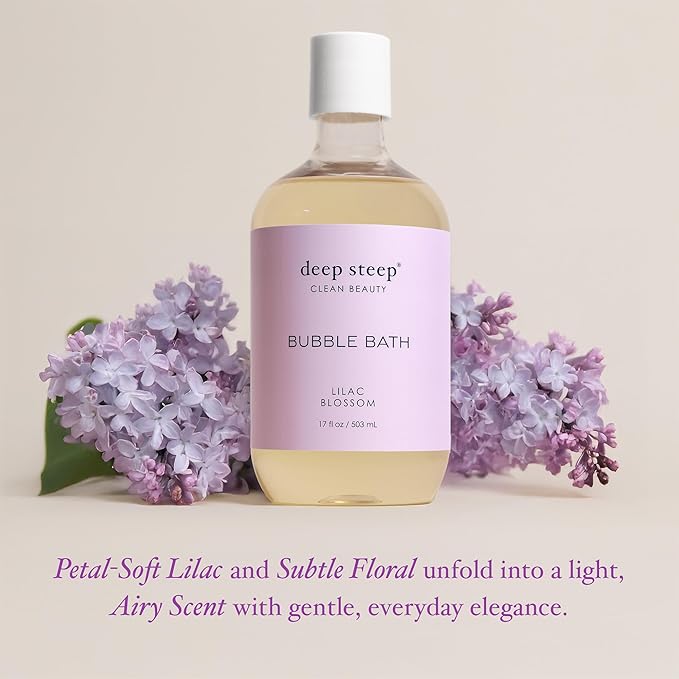 Deep Steep Bubble Bath, Lilac Blossom 17 oz – Hypoallergenic, Clinically Tested - Image 4