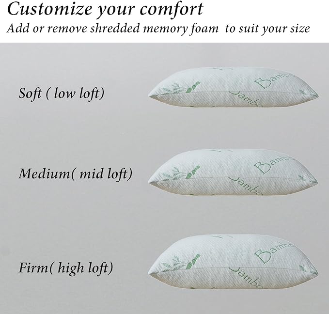HOXXME King Size Memory Foam Pillows Set of 2, Bed Pillow - Image 6