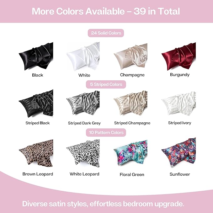 MR&HM Satin Body Pillow Cover, Soft and Breathable Body Pillow Case - Image 7