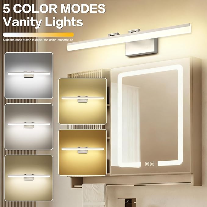 SOLFART 31.5 Inch Dimmable Bathroom Vanity Lights Over Mirror 5 Color - Image 3
