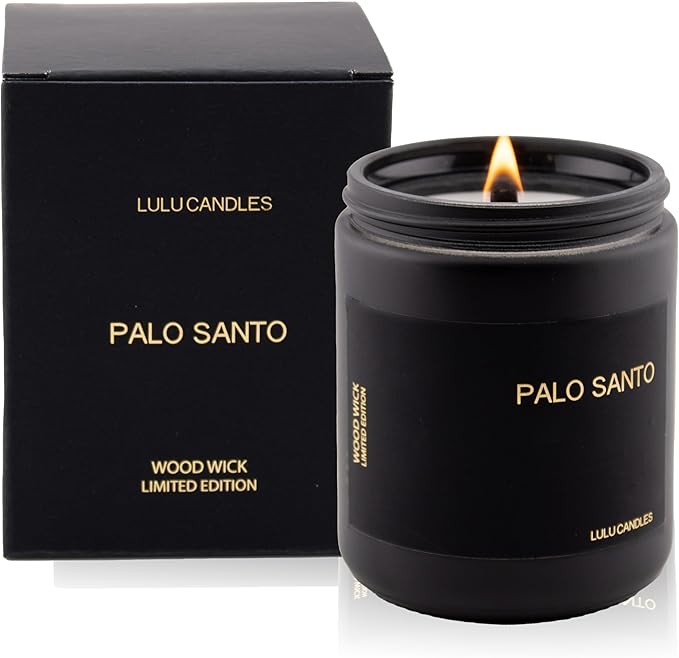Lulu Candles | Palo Santo | Wood Wick | Luxury Scented Soy Jar Candle | Hand by LULUCANDLES