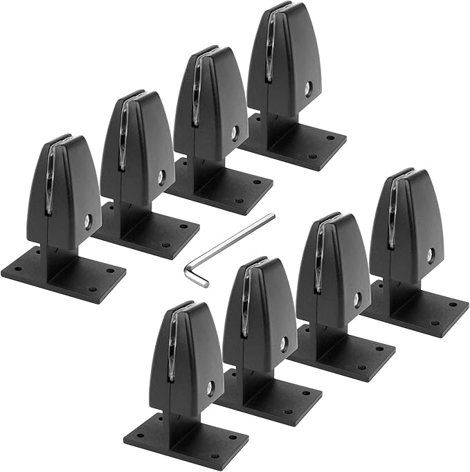 YIDU69Q 8 Pcs Sneeze Guard Support Clamp, Adjustable Office Desk Divider Clip, Black, Aluminum