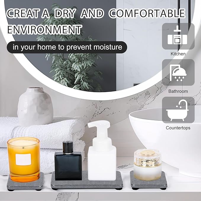 4PCS Water Absorbing Stone Tray - Image 7