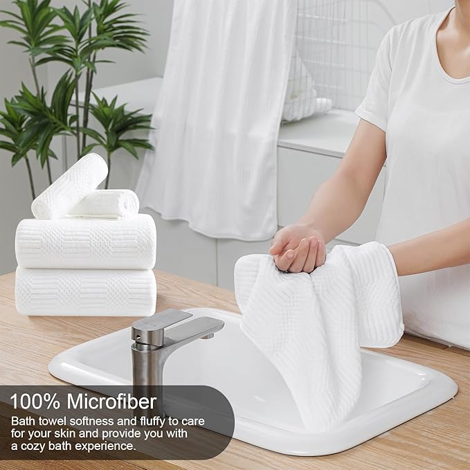 8 Piece Bath Towel Set-2 Oversized Bath Sheets, 2 Hand Towels, 4 - Image 4