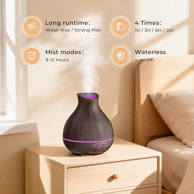 BZseed Aromatherapy Essential Oil Diffusers, Waterless Auto-Off, 7 Color LED - Image 4