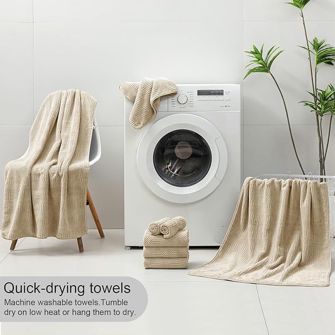 8 Piece Bath Towel Set-2 Oversized Bath Sheets, 2 Hand Towels, 4 - Image 8
