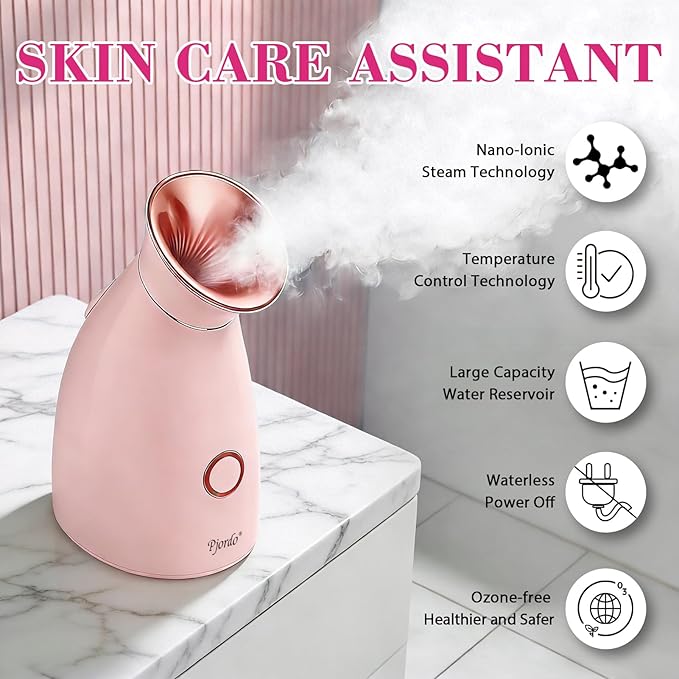 Pjordo Facial Steamer Spa Kit, 12 Skin Care Tools & 5 Jelly Mask Powder - Image 4
