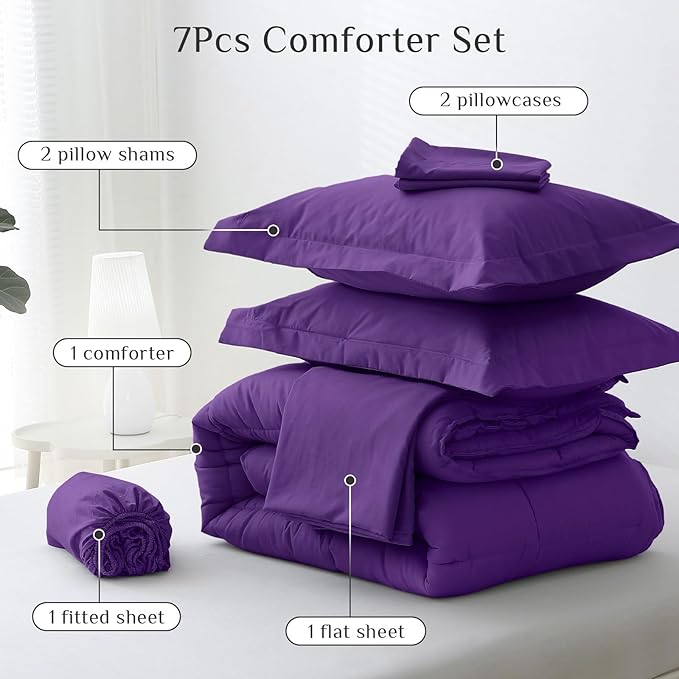 JOLLYVOGUE California King Comforter Set, Ultra-Soft Bed in a Bag Cal King Size - Image 5
