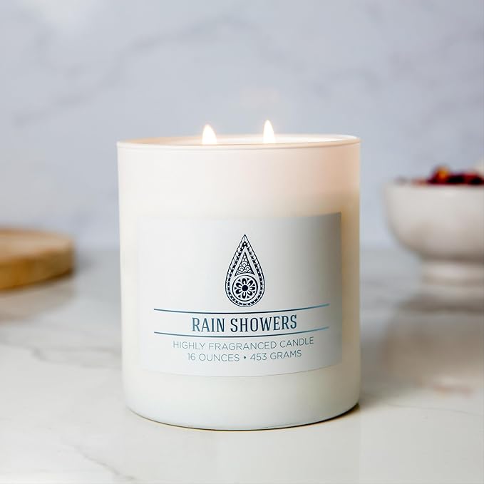 Carolina Rain Showers Scented Candle, 16 oz Wellness Relaxing Aromatherapy - Image 3