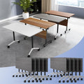 Conference Table Flip Top Mobile Conference Room Tables,Folding Conference Table with Wheels,Large Meeting Training Seminar Table Saving Space for Office Classroom(10C,47.2'')
