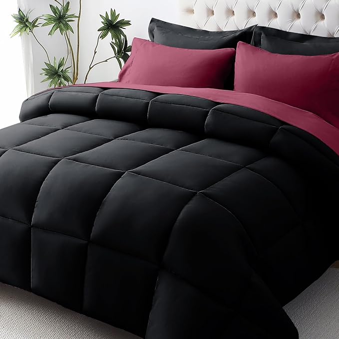 JOLLYVOGUE King Comforter Set, Ultra-Soft Bed in a Bag King Size 7 Pieces by JOLLYVOGUE