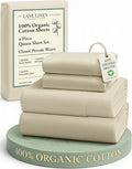 LANE LINEN 100% Organic Cotton Queen Size Sheets Set, Eco Friedly Mercerized by LaneLinen