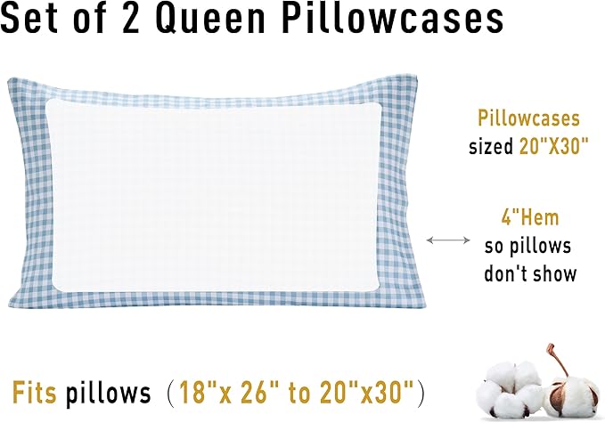 Sunflower Queen Pillowcases Set of 2, 100% Cotton Queen Size Pillow Cases 2 - Image 5