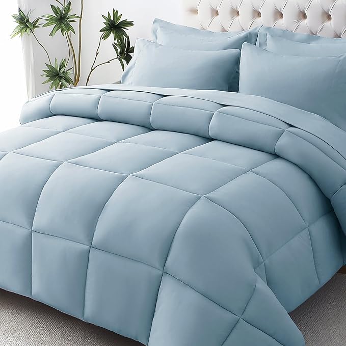 JOLLYVOGUE Twin Comforter Set, Ultra-Soft Bed in a Bag Twin Size 5 Pieces by JOLLYVOGUE