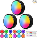 ILYXY LED Puck Lights with Remote, 3 Pack Under Cabinet Lighting, Battery by ILYXY