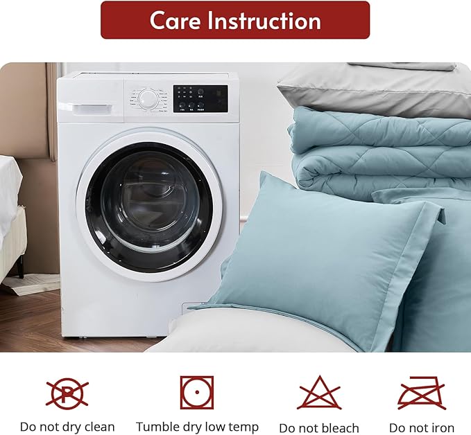 MUXHOMO 7 Pieces Full Comforter Set, Reversible Bed in a Bag Full Size - Image 9