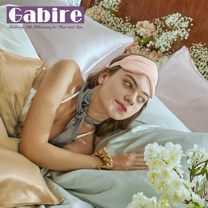 Gabire Mulberry Silk Pillow Cases Set of 2, Both Sides Real Silk Pillowcase - Image 6