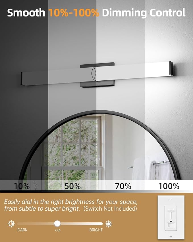 Bathroom Light Fixtures, Modern Bathroom Vanity Light, 40inch Dimmable 40W - Image 3