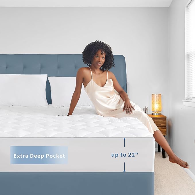 Sunflower Queen Mattress Pad Cover, Cotton Mattress Cover Hypoallergenic - Image 2
