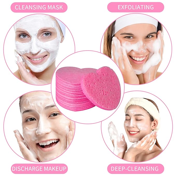 50-Count Facial Sponges Compressed, 100% Natural Cellulose Face Sponge - Image 9