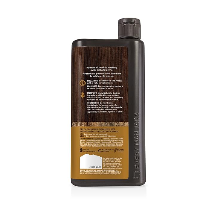 Every Man Jack Amber+Sandalwood Hydrating Mens Body Wash - Image 9