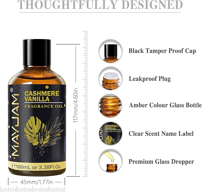 Cashmere Vanilla Fragrance Oil Essential Oil, MAYJAM 3.38FL.OZ Cashmere Vanilla - Image 8
