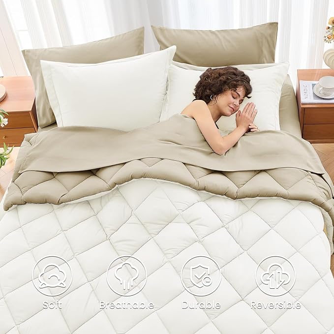 MUXHOMO 5 Pieces Twin XL Comforter Set, Reversible Bed in a Bag Twin XL Size - Image 6