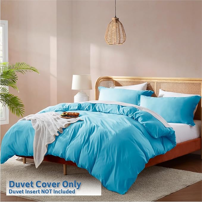 Nestl Bright Blue California King Duvet Cover Sets - Image 2