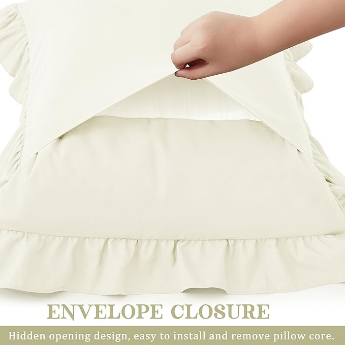 KKJIAF Ruffle Body Pillow Cases Set of 1, Ruffled Pillow Covers - Image 5