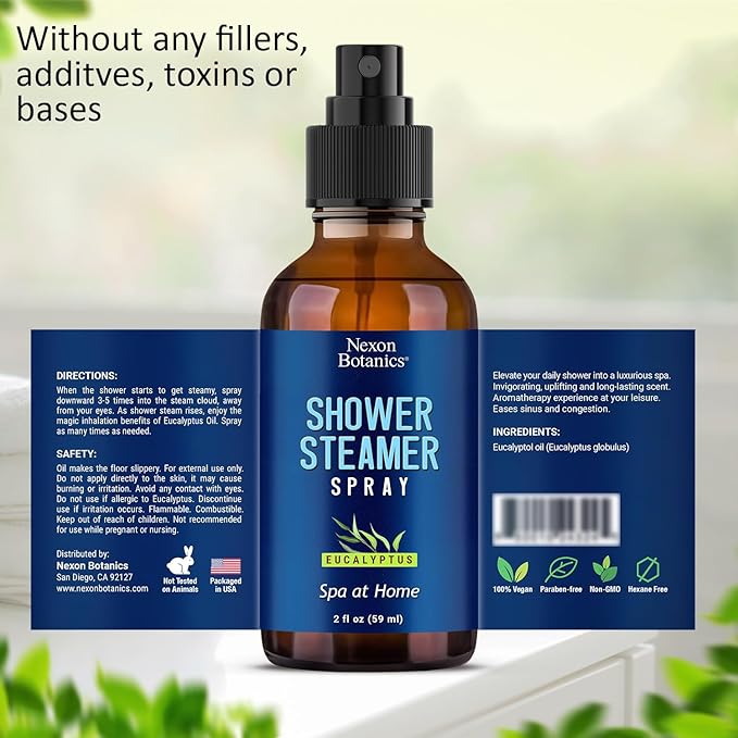 Eucalyptus Shower Steamer Spray 2 fl oz – Aromatherapy Shower Mist - Image 2