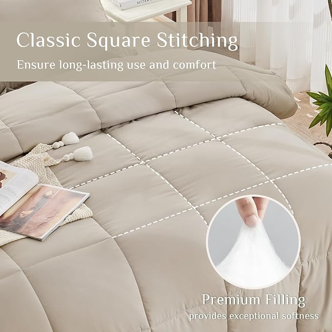 JOLLYVOGUE Full Comforter Set, Ultra-Soft Bed in a Bag Full Size 7 Pieces - Image 3