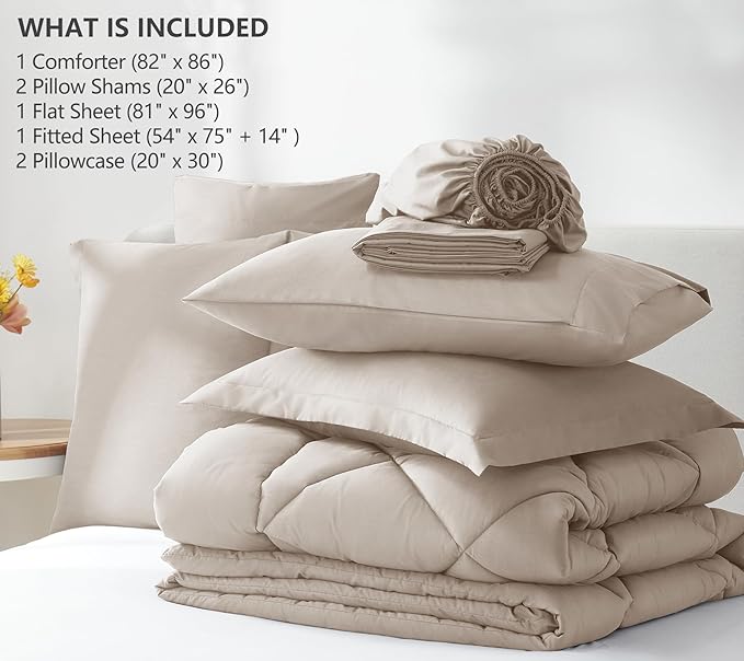 CozyLux Full Size Comforter Sets Linen - Image 6