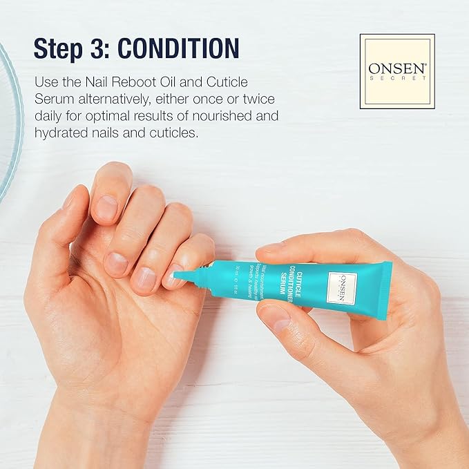 Onsen Secret Complete Nail Reboot Kit w/Cuticle Oil 10ml, Nail File 120/180 - Image 5