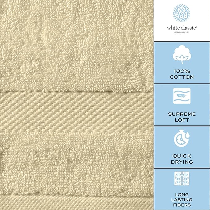 White Classic Luxury Bath Towels Large - Image 7