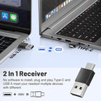 2-in-1 USB Type C Presentation Clicker with Red Light Pointer, Rechargeable Wireless Clicker for Powerpoint Presentations Support Hyperlink Volume Control, Presentation Remote for Mac Windows Keynote