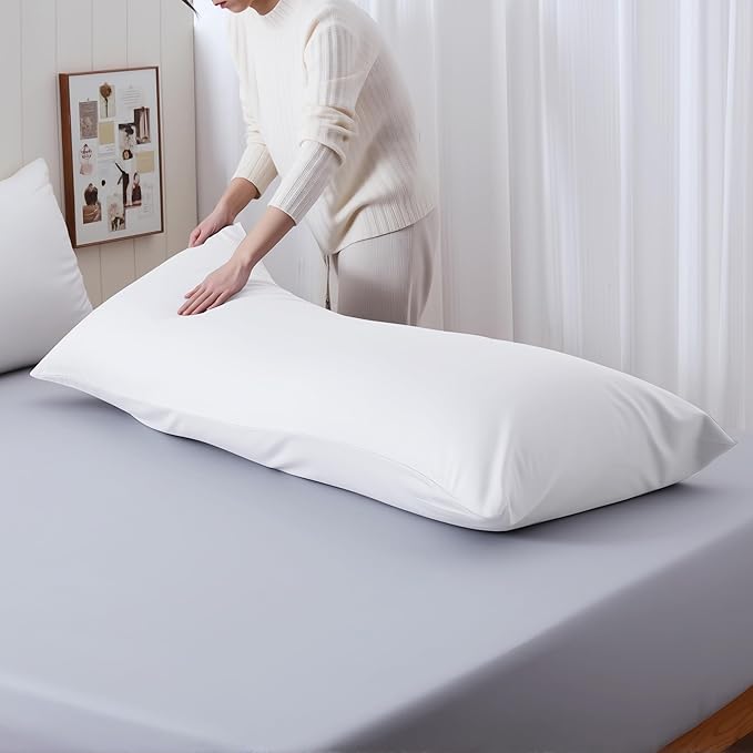 Body Cooling Pillow Case, Viscose Derived from Bamboo Long Pillow Protectors - Image 5