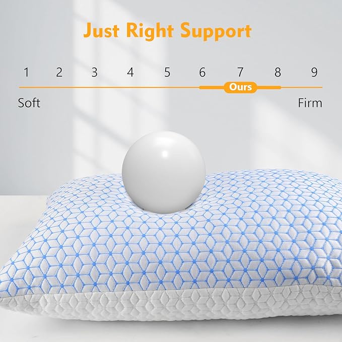 Love Attitude Bed Pillow King Size 1 Pack, Shredded Memory Foam Pillow - Image 5